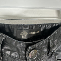 Versace Waxed Black Jeans Size 32