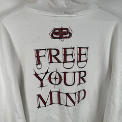 Balenciaga ‘Free Your Mind’ Graphic White Hoodie Size S