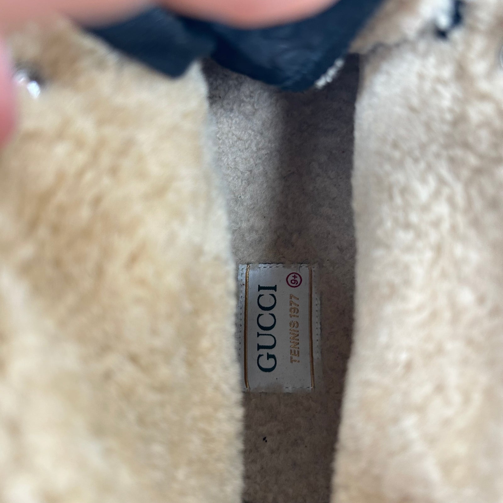 Gucci Black Shearling 1977 Sneakers Size 9.5