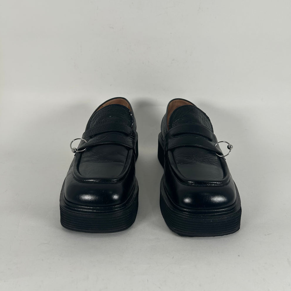 Marni Pierced Leather Platform Loafer Size 11