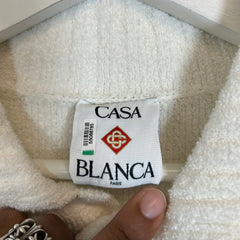 Casablanca White Knit Logo Polo Size L