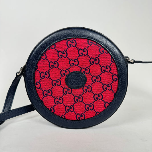 Gucci Red GG Canvas Marmont Round Crossbody Bag