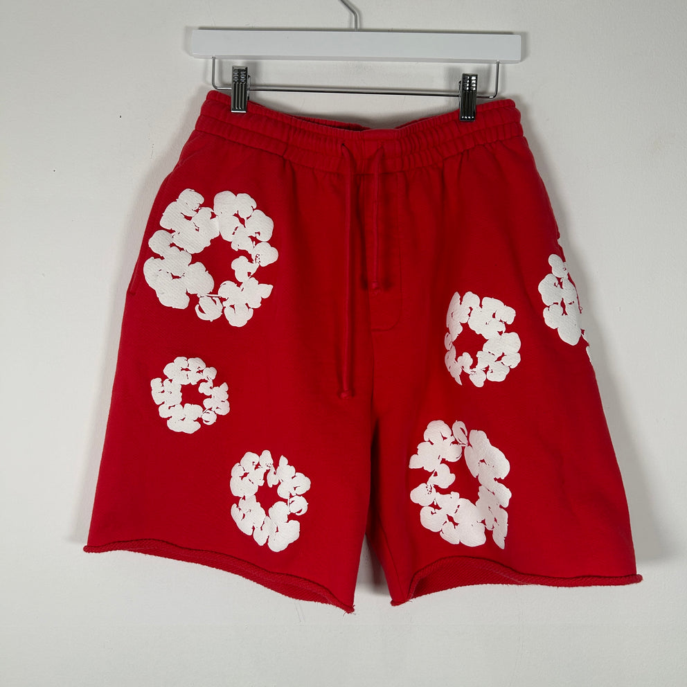 Denim Tears Wreath Red Shorts Size S