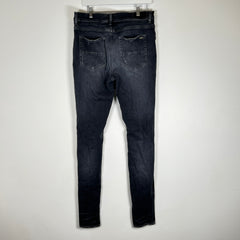 Amiri MX1 Grey Wash Black Leather Size 38