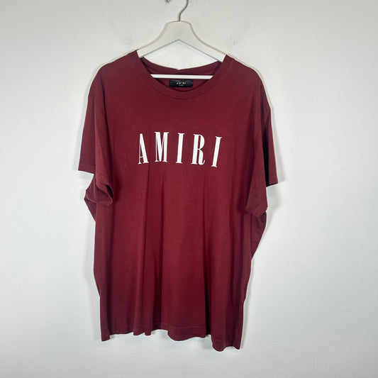 Amiri Burgundy/White Logo T-Shirt Size XL