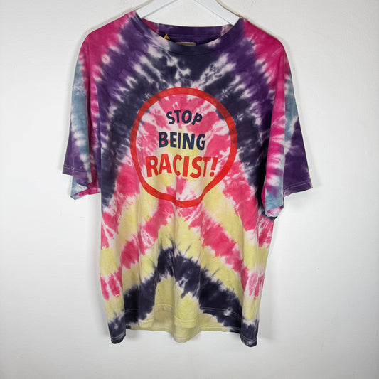 Gallery Dept Tie-Dye "Stop Being Racist" T-shirt Size XL