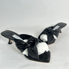 Jimmy Choo Black 85 Avenue Leather Sandal Size 38.5