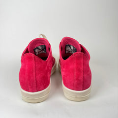Rick Owens Pink Mainline Suede Low Ramones Size 41