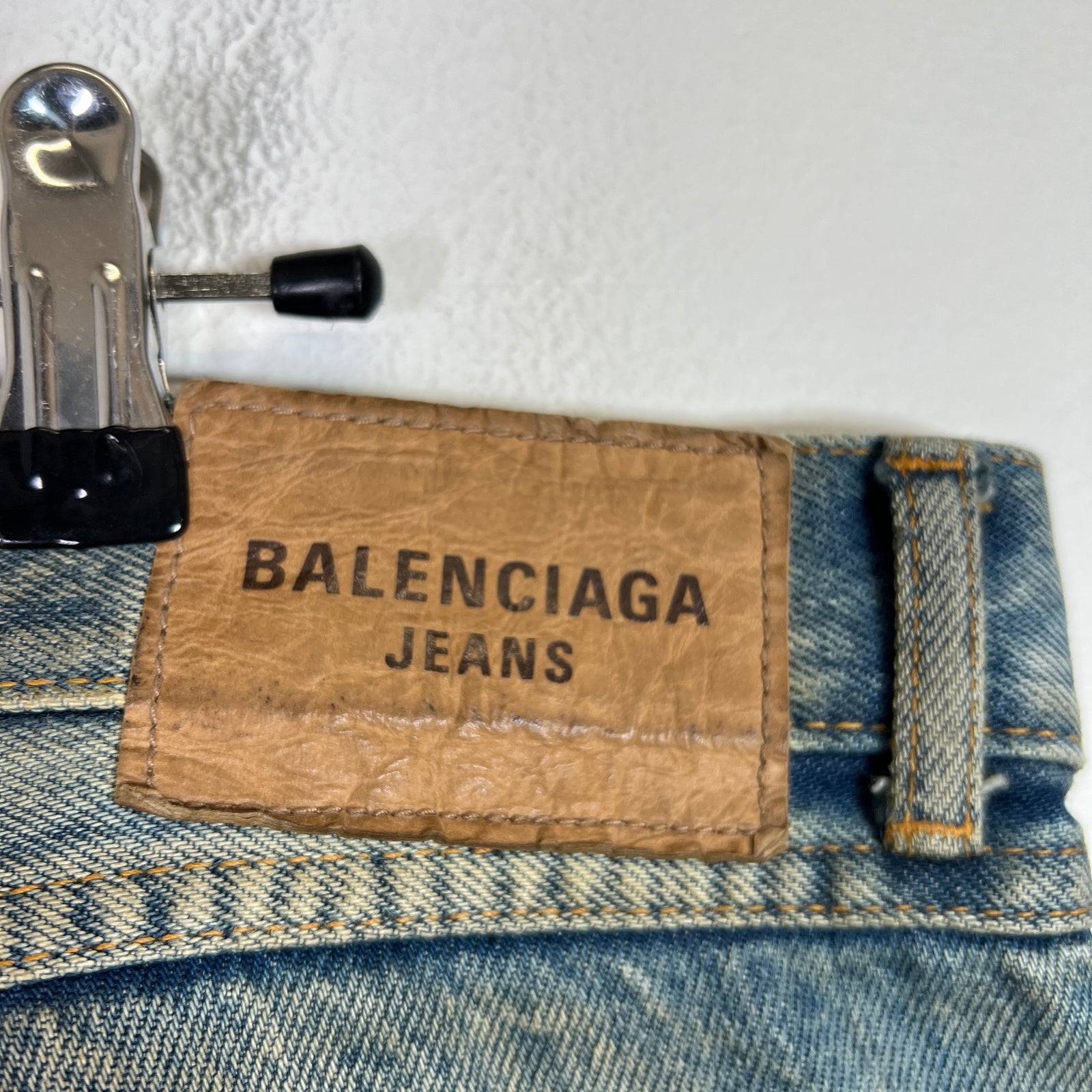 Balenciaga FW22 Lightwash Waxed Super Fitted Jeans