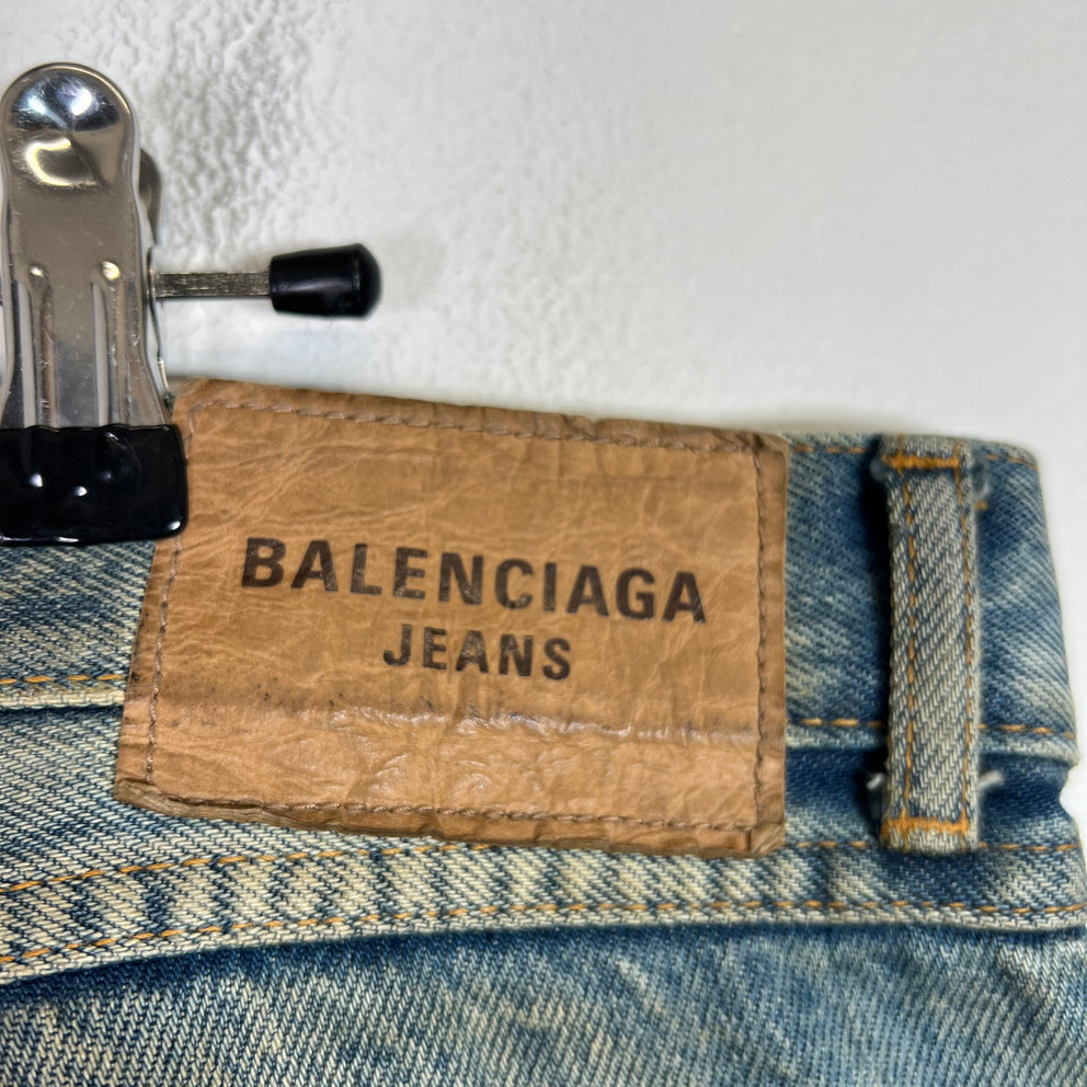 Balenciaga FW22 Lightwash Waxed Super Fitted Jeans