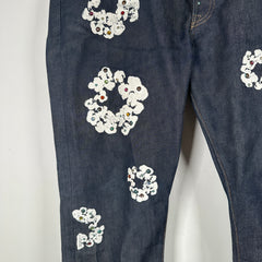 Denim Tears Rhinestone Raw Denim Wreath Jeans Size 38