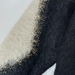 Saint Laurent Paris FW22 Color Block Mohair Sweater Size L