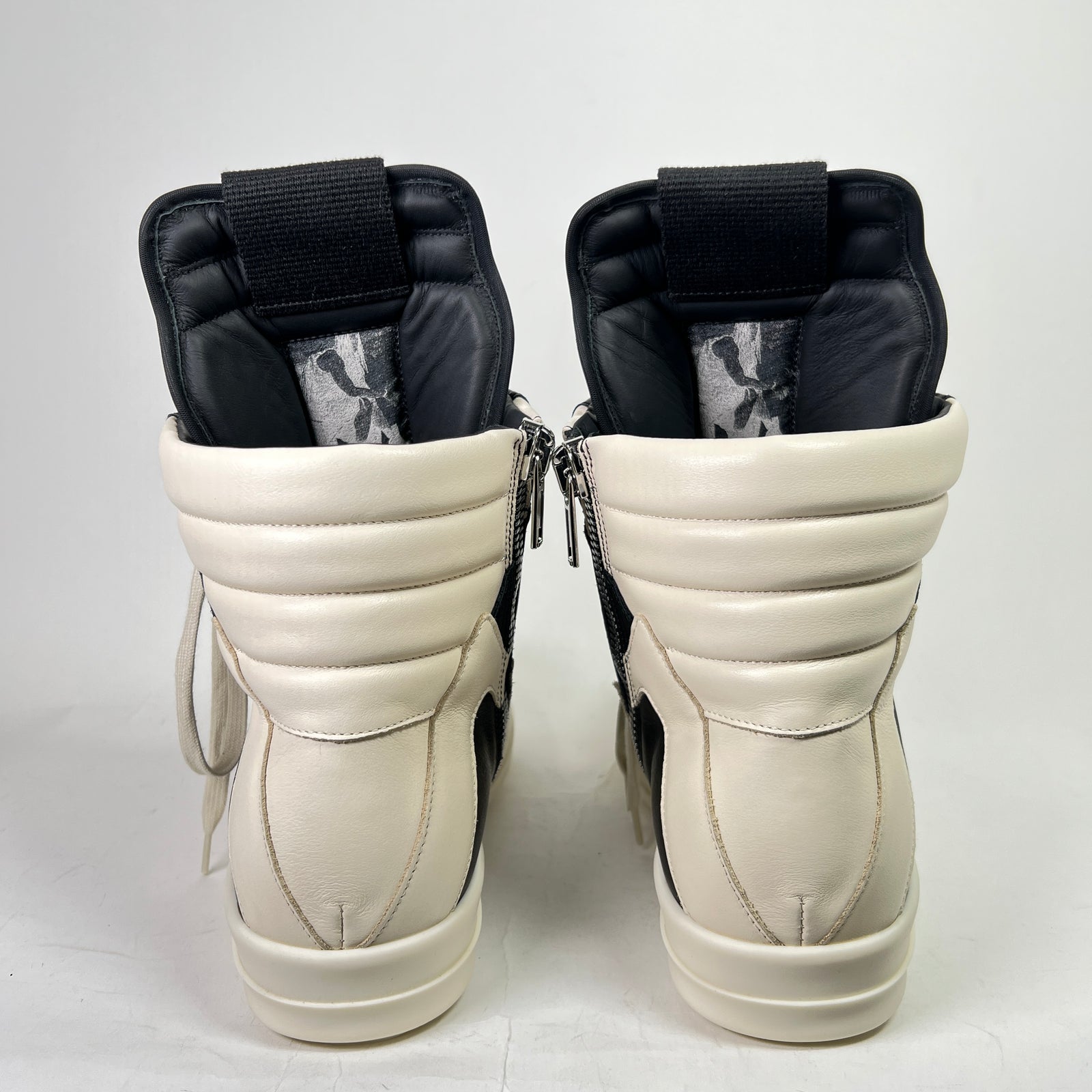 Rick Owens Black/Milk Geobasket Sneakers