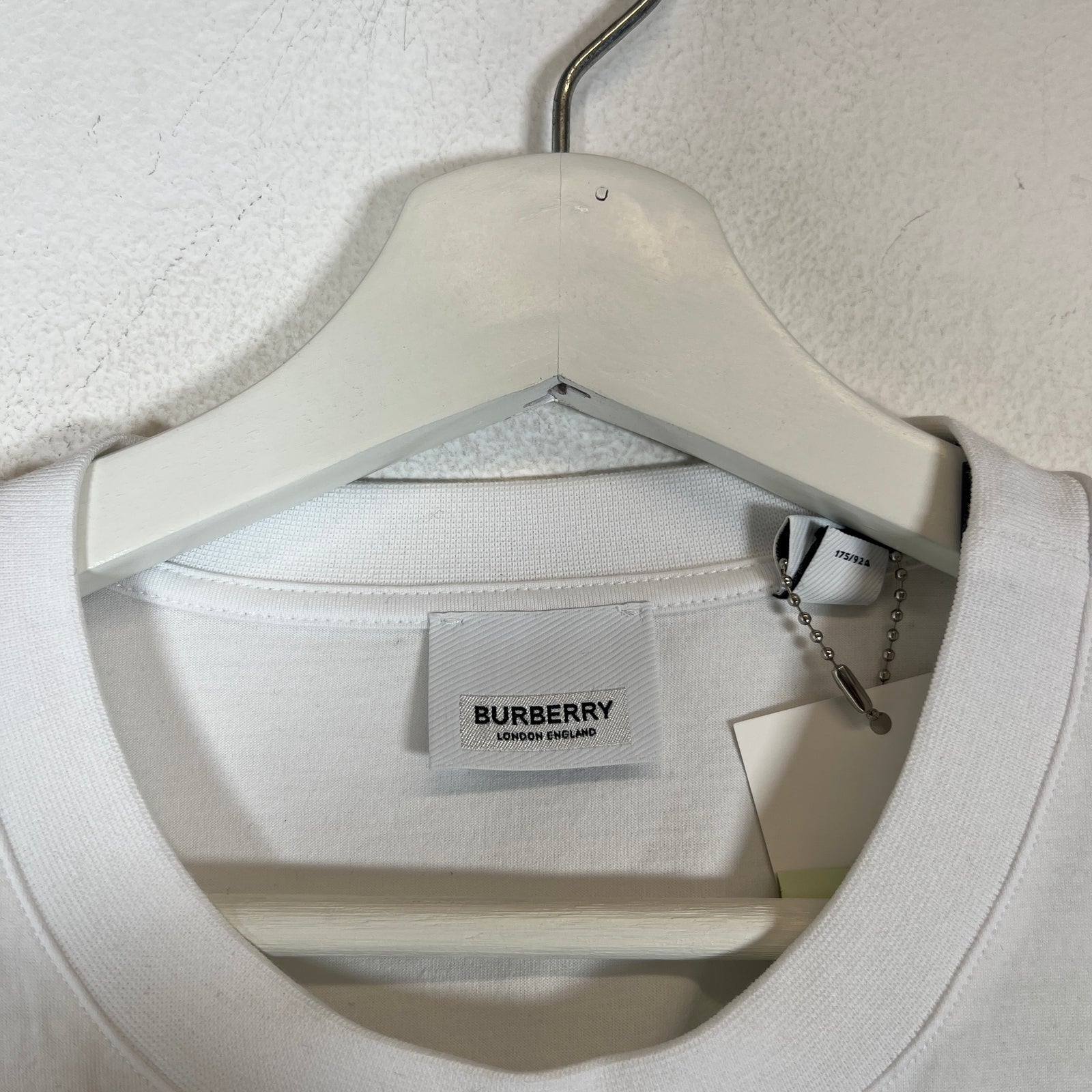 Burberry White Plant Logo T-Shirt Size L