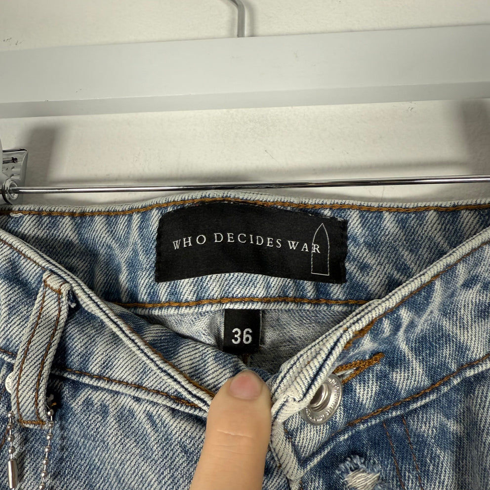 Who Decides War Red/Blue Mural Denim Jeans Size 36
