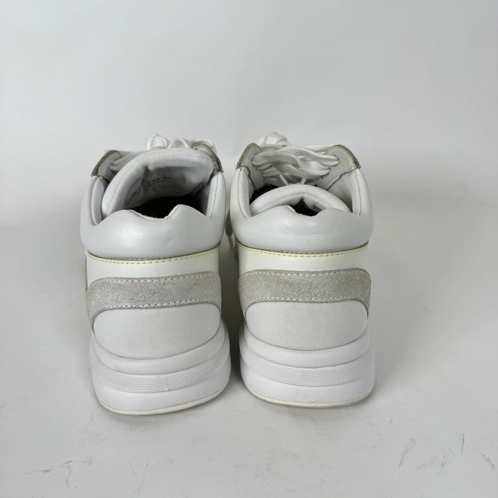 Chanel White Suede Calfskin Runner Size 37