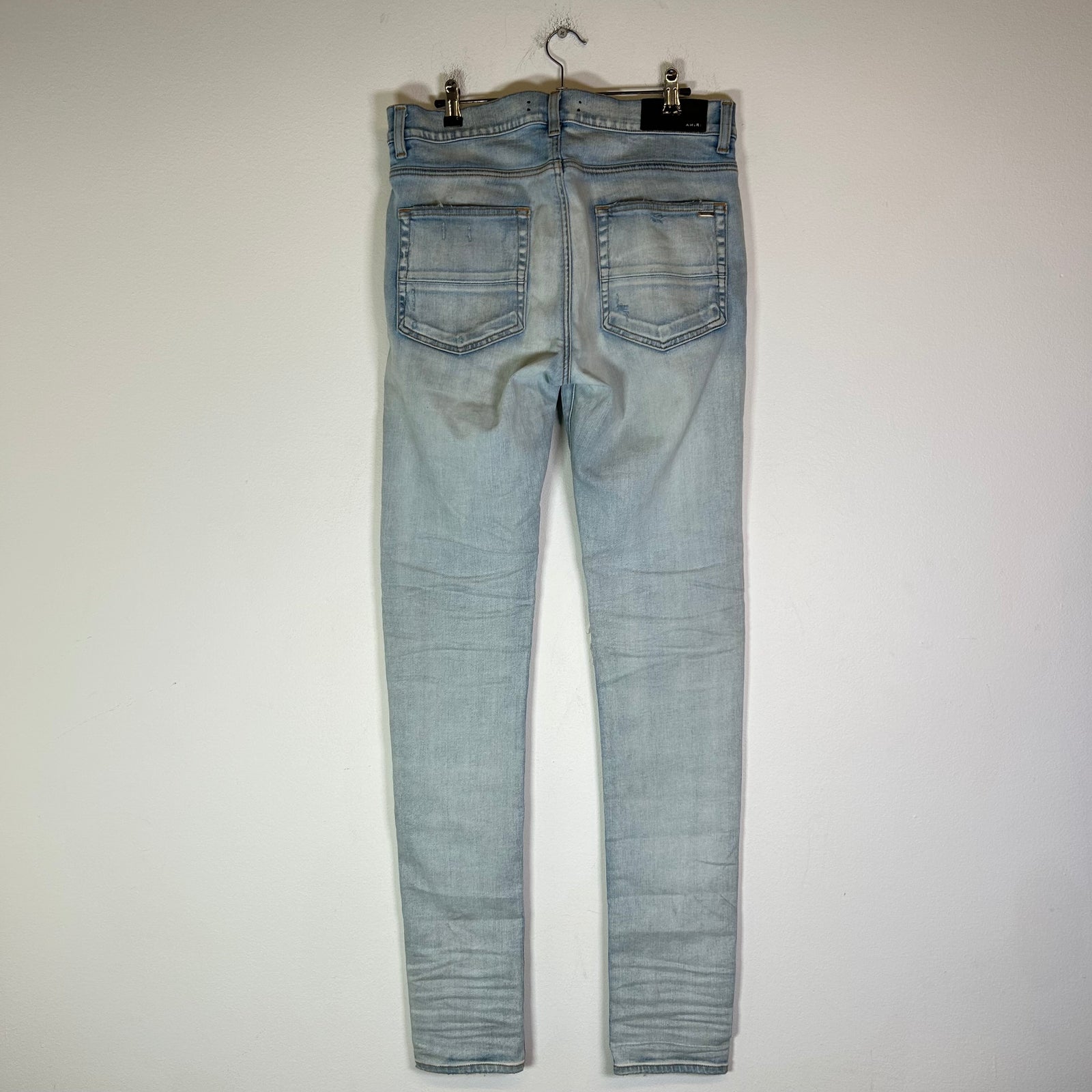 Amiri MX1 Light Indigo Camo Patch Jeans