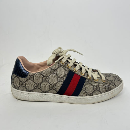 Gucci Beige GG Supreme Ace Sneaker Size 37.5