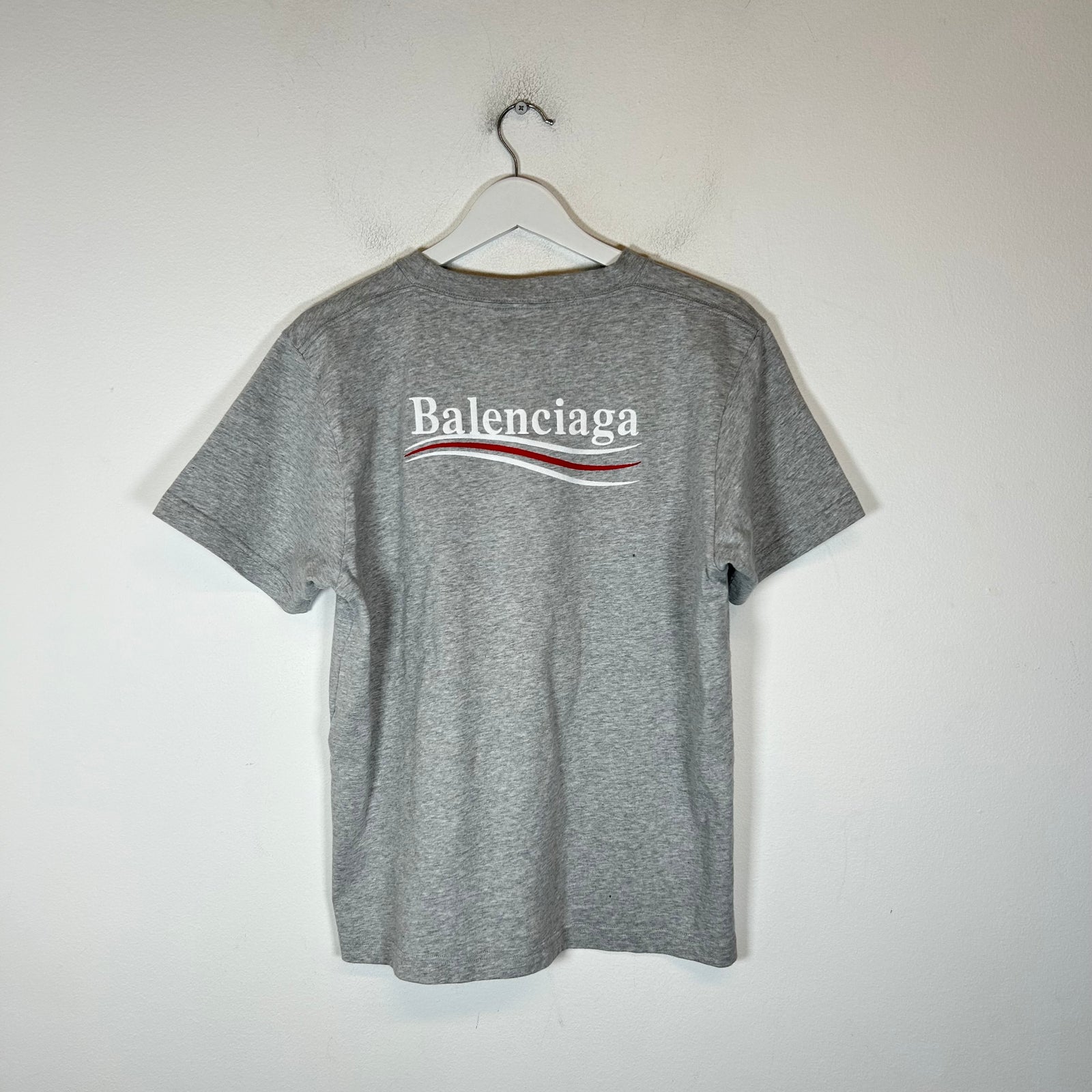 Balenciaga Grey Campaign Logo T-Shirt Size L