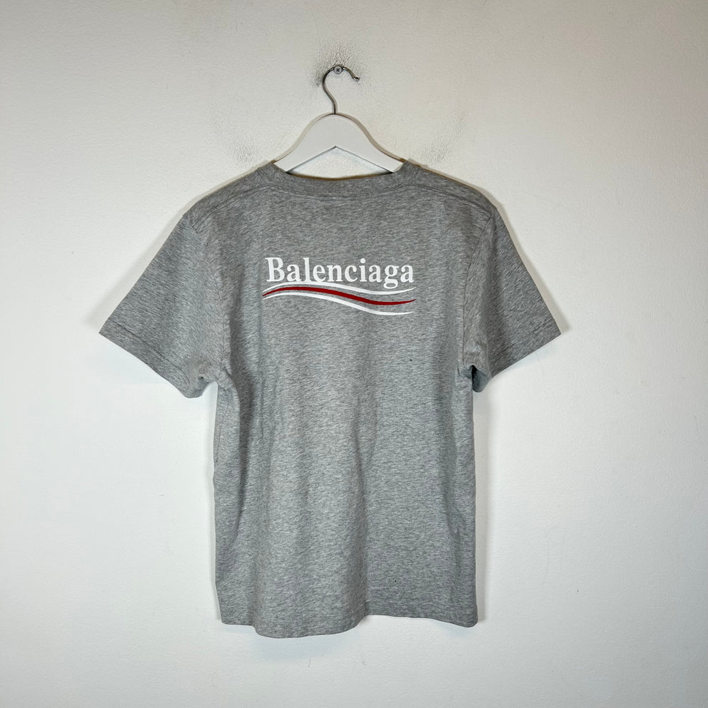 Balenciaga Grey Campaign Logo T-Shirt Size L