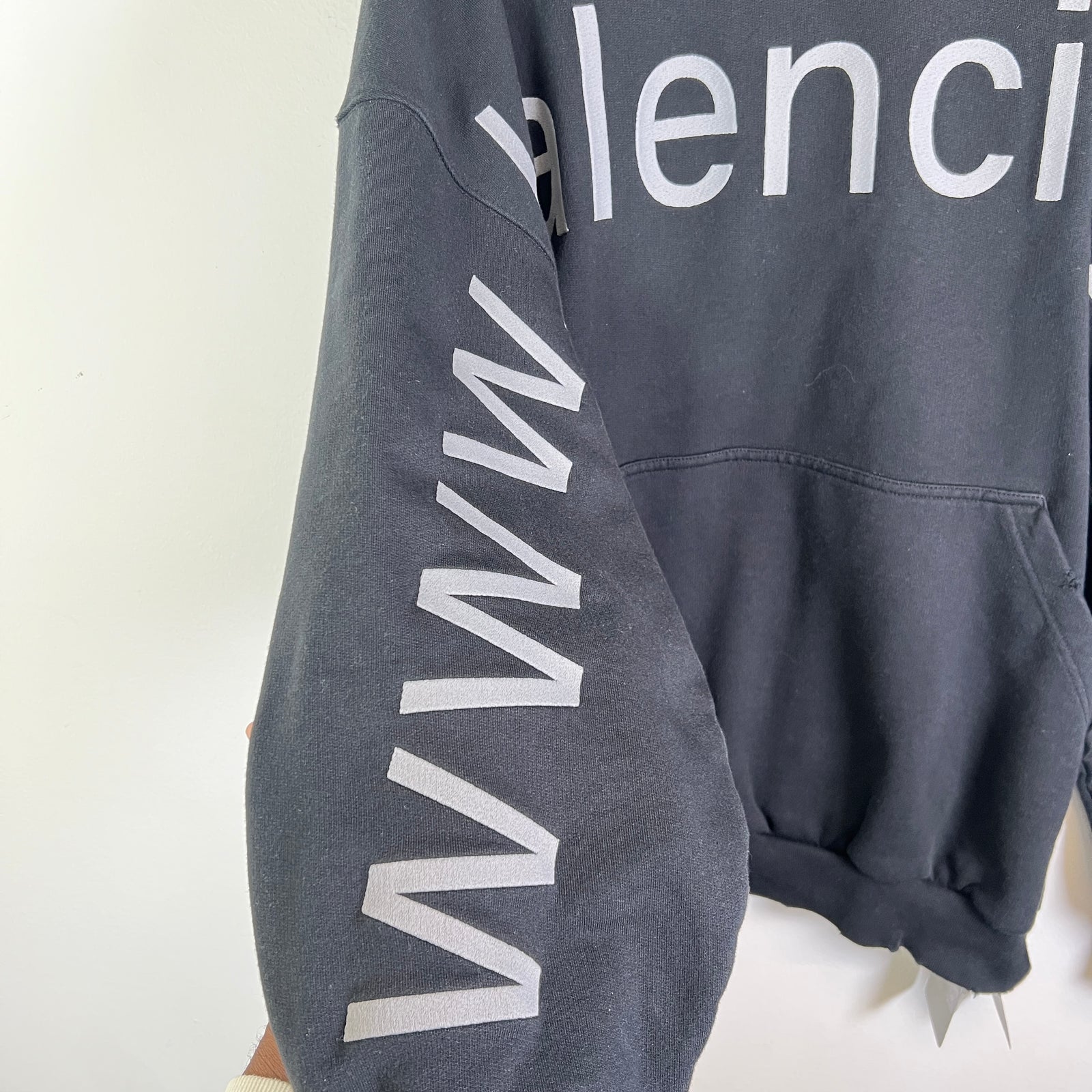Balenciaga Spell-Out Embroidered Logo Hoodie