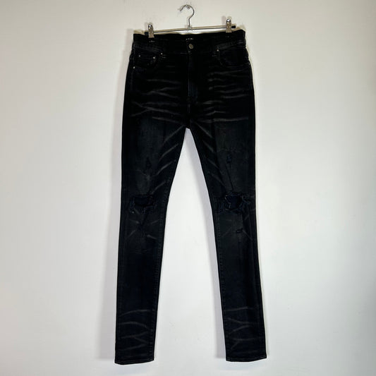 Amiri Black Washed Skinny Jeans Size 31
