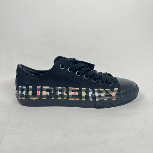 Burberry Black Canvas Larkhall Logo Sneaker Size 37.5