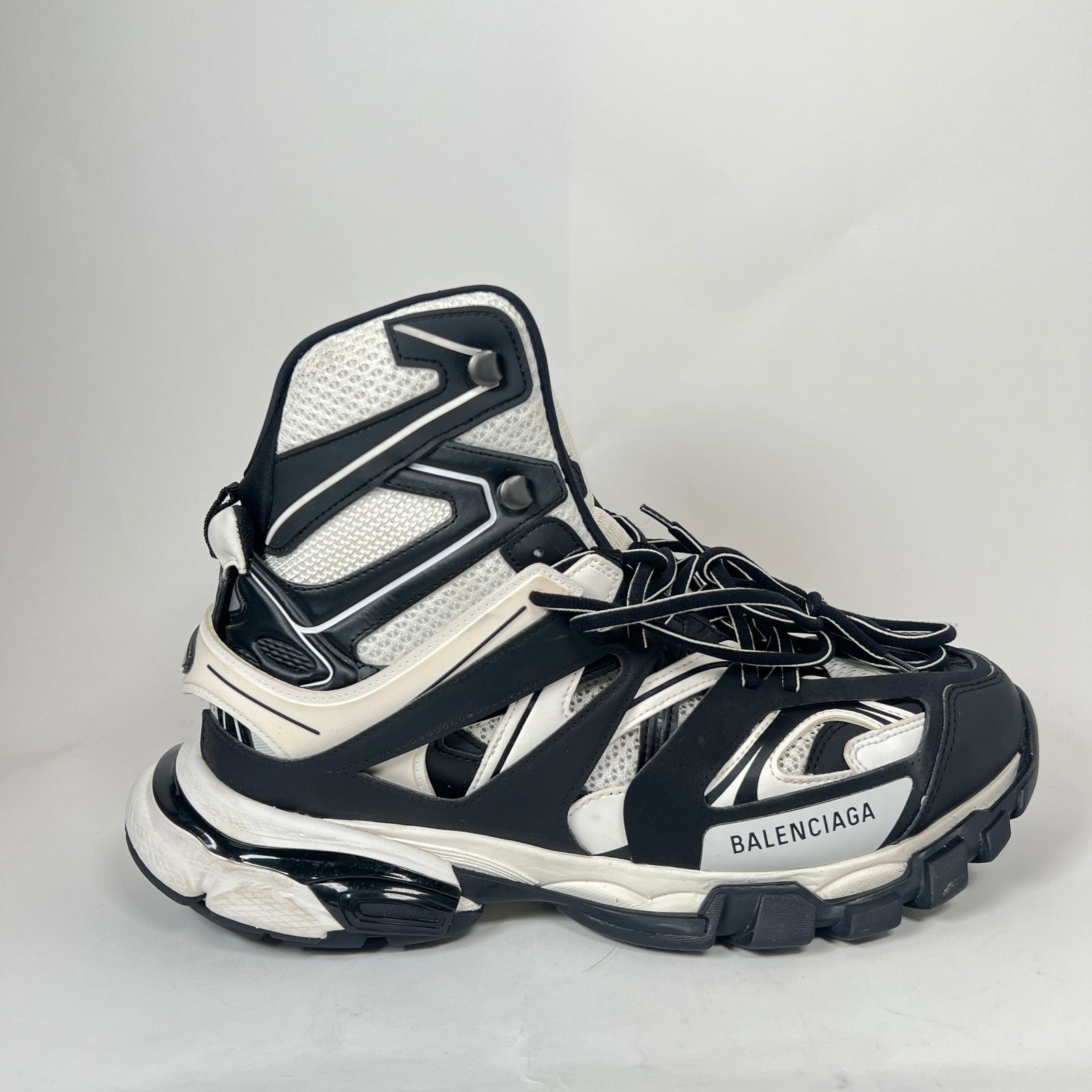 Balenciaga White/Black Hike High-Top Track Sneaker Size 43