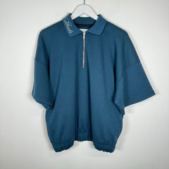 Rhude Navy Collar Spell-Out Quarter Zip Size M
