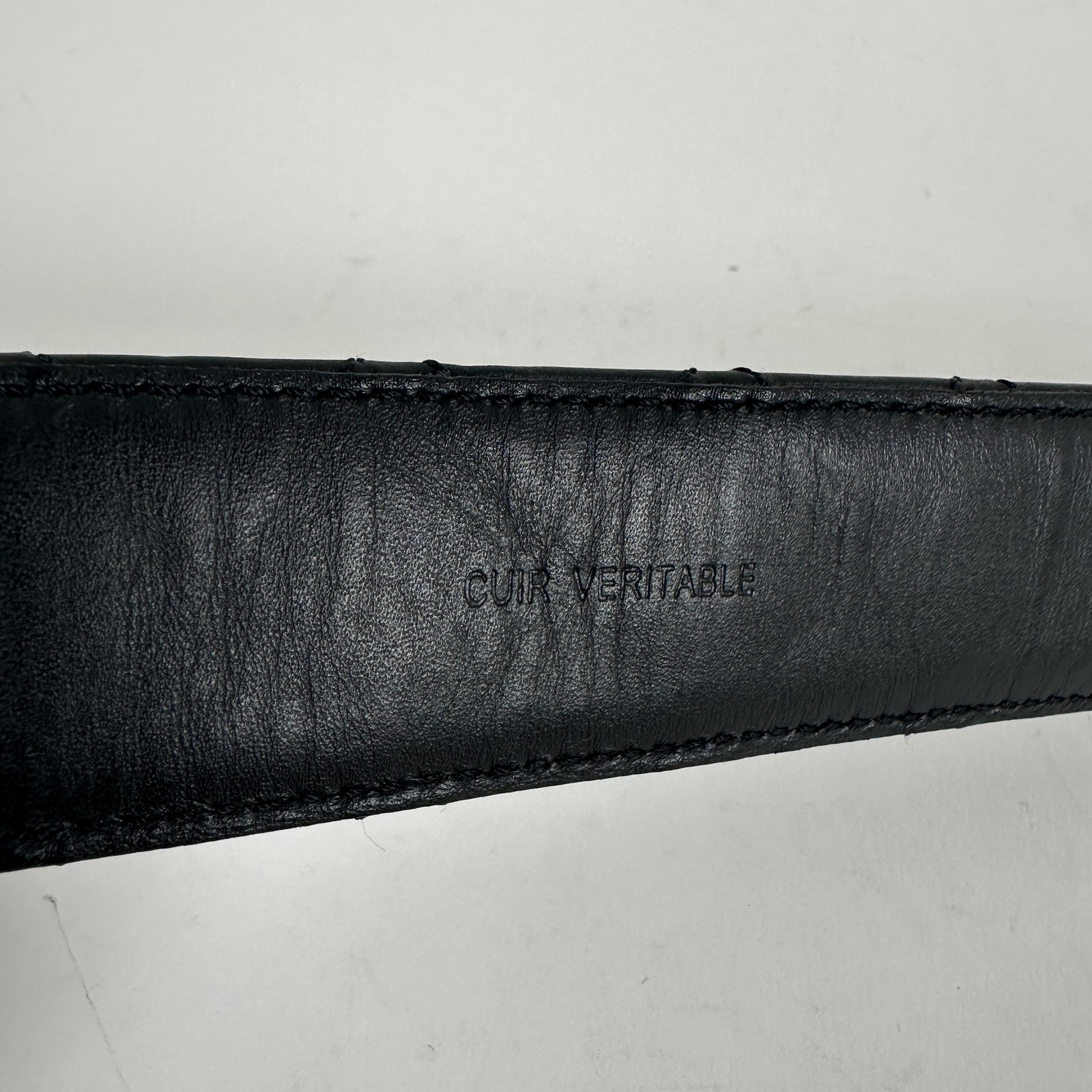 Chanel Black/Gold Quilted 'CC' Belt Size 32