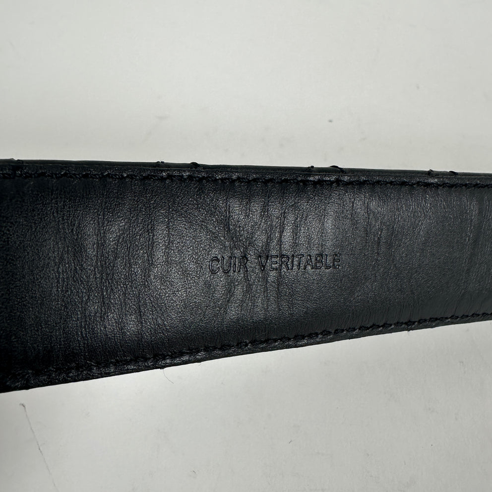 Chanel Black/Gold Quilted 'CC' Belt Size 32