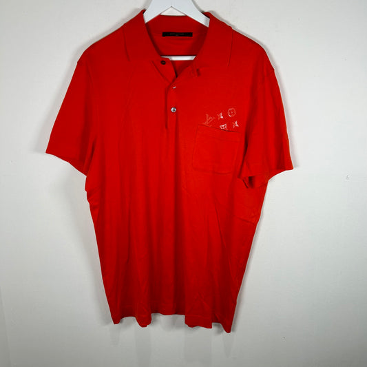 Louis Vutton Orange Logo Polo Size XL