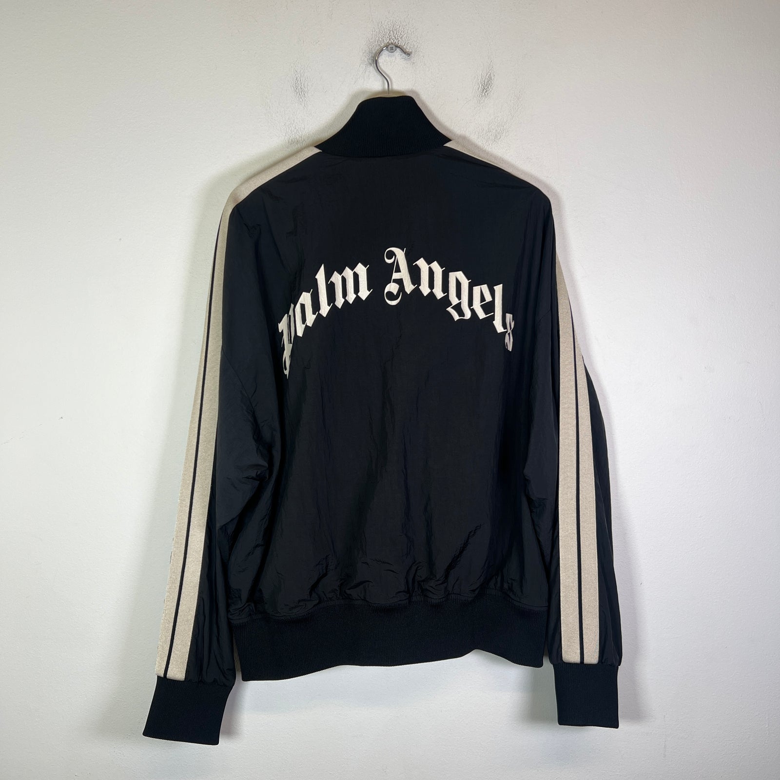 Palm Angels Curved Logo Nylon Windbreaker Jacket