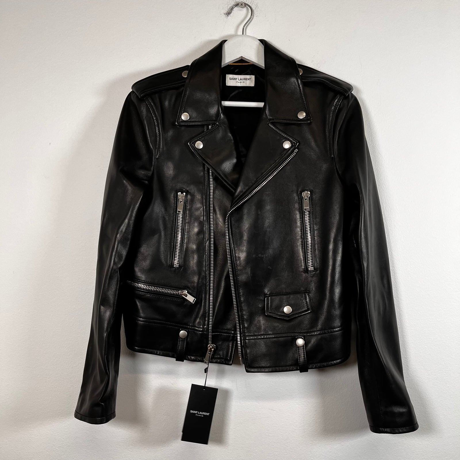 Saint Laurent Plunged Leather Jacket Size XS