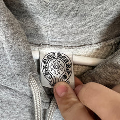 Chrome Hearts Grey "Fuck You" Thermal Lined Hoodie Size S