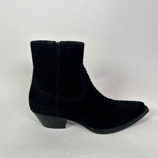 Saint Laurent Black Suede Lukas Boots Size 43