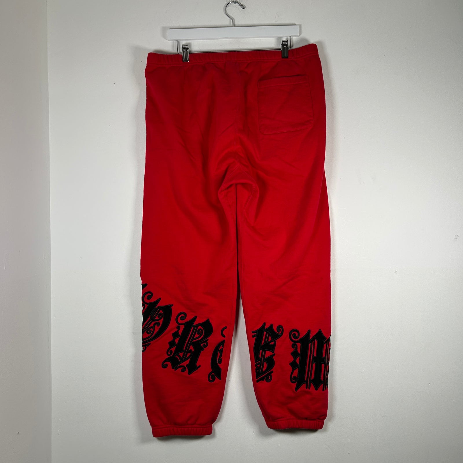Supreme Red Old English Logo Sweatpants Size L