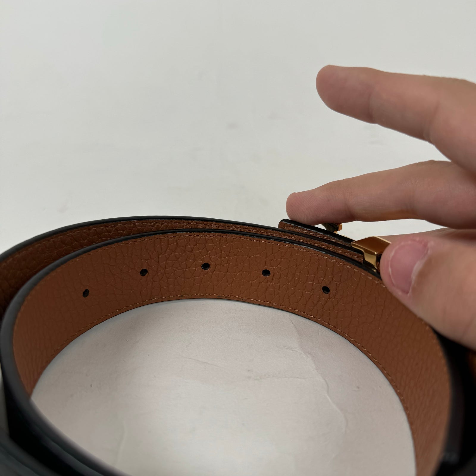 Louis Vuitton Black & Brown 30MM Reversible Belt Size 75