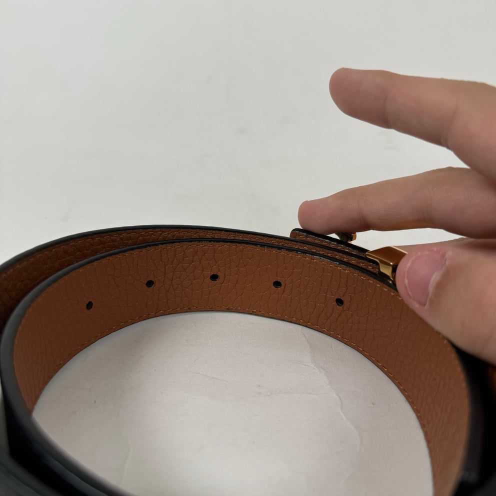 Louis Vuitton Black & Brown 30MM Reversible Belt Size 75