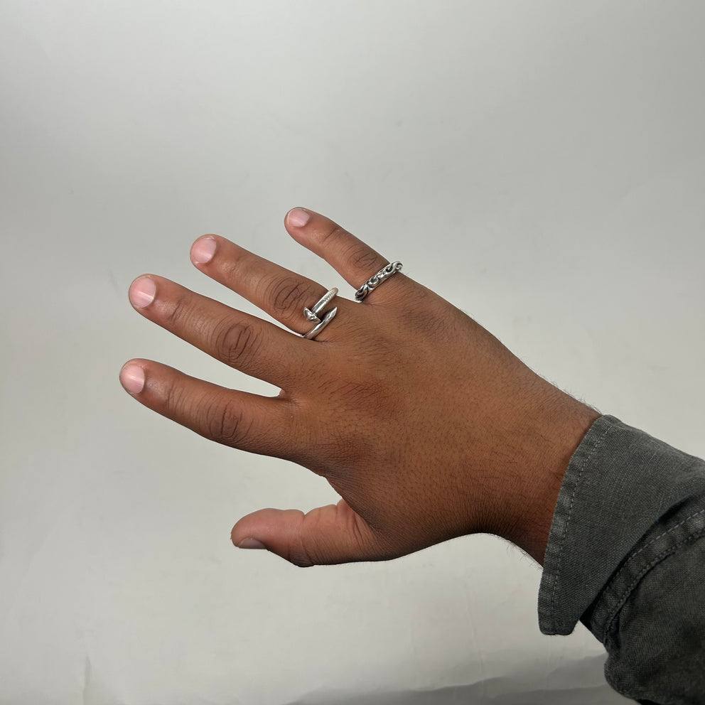 Chrome Hearts Silver Scroll Ring Size 6