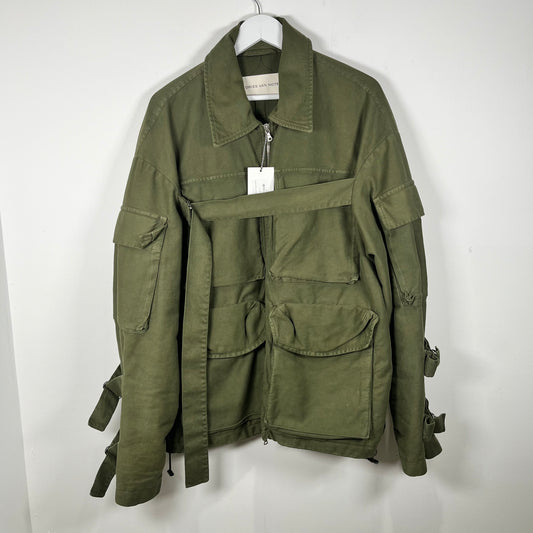 Dries Van Noten Green Military Cargo Jacket Size L