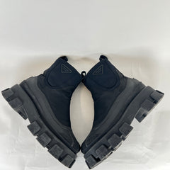 Prada Black Monolith Ankle Boot Size 10.5