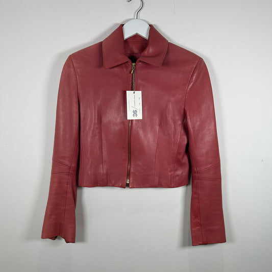 Christian Dior Pink Leather Biker Jacket Size 6