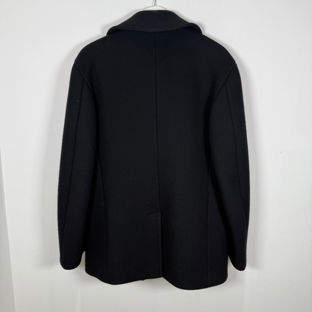 Giorgio Armani Black Double Breasted Wool Coat Size M