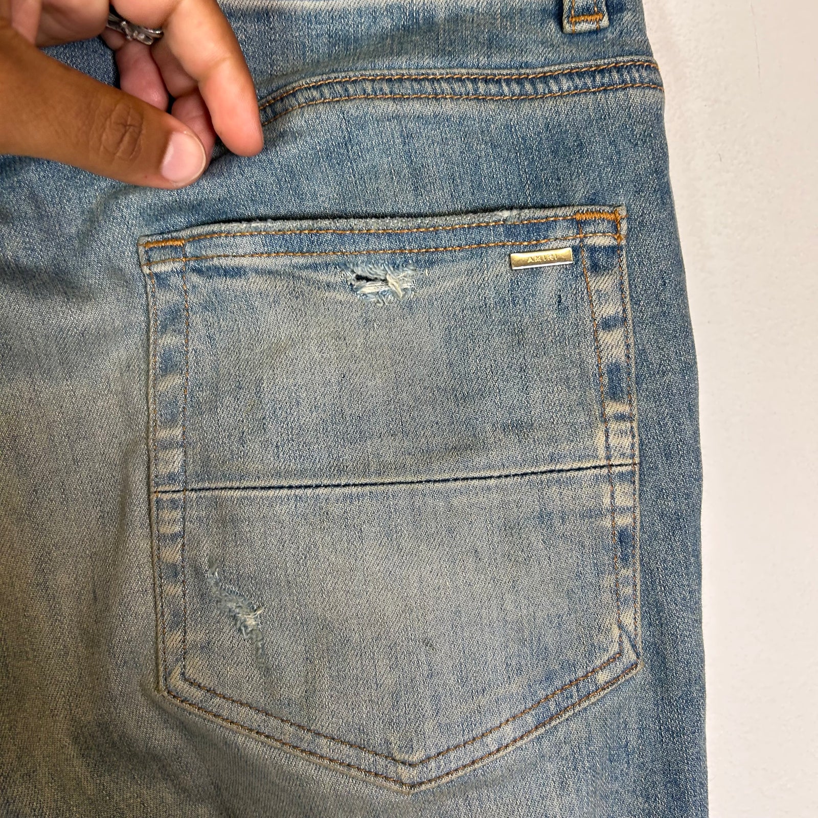 Amiri Distressed Core Logo Jeans