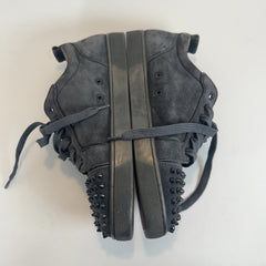 Christian Louboutin Grey Suede Junior Spikes Orlato Lowtop Sneakers
