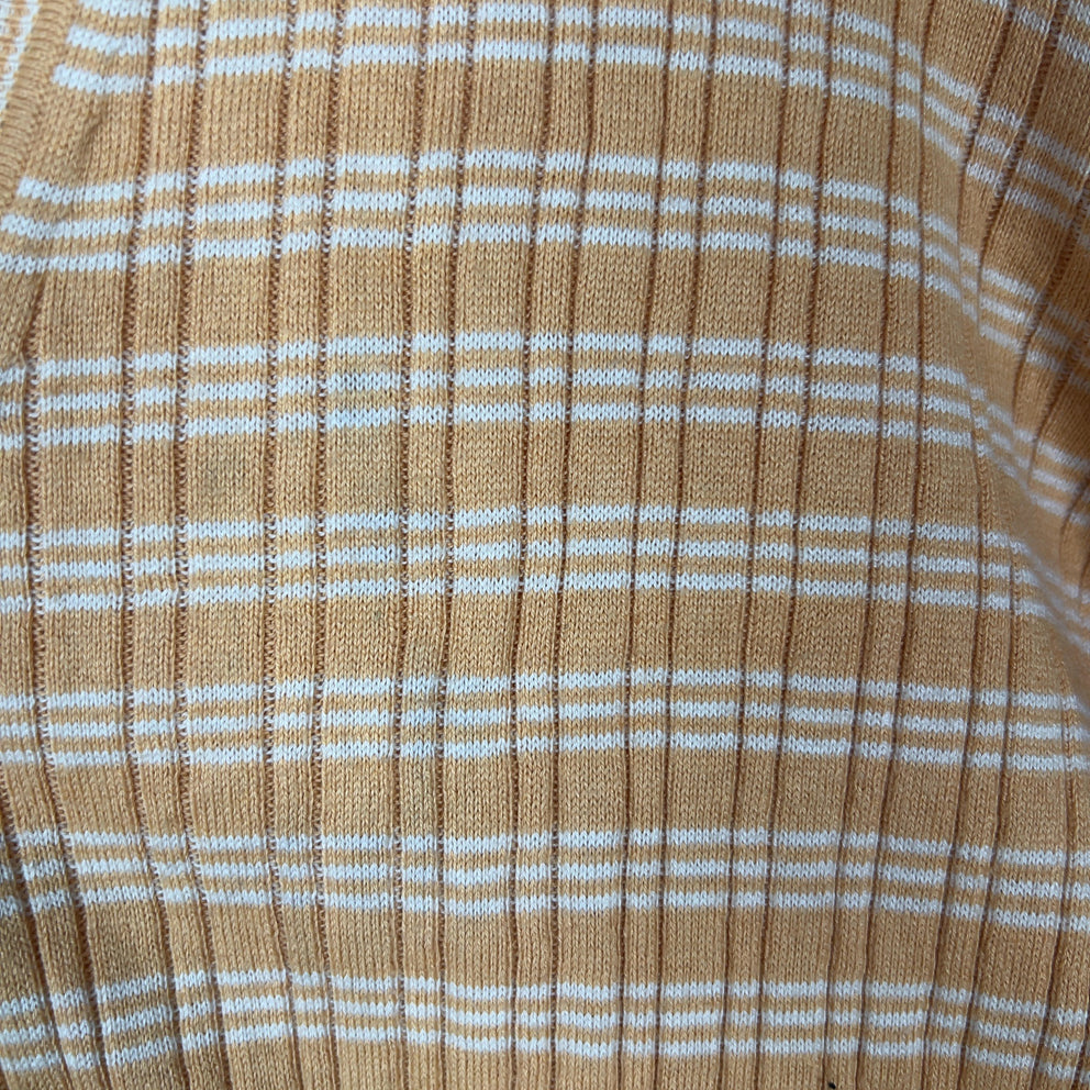 Prada Yellow Striped Cotton Cardigan