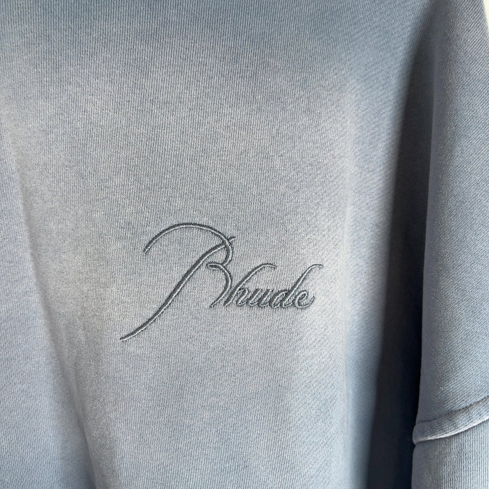 Rhude Faded Cursive Script Logo Sweatshirt