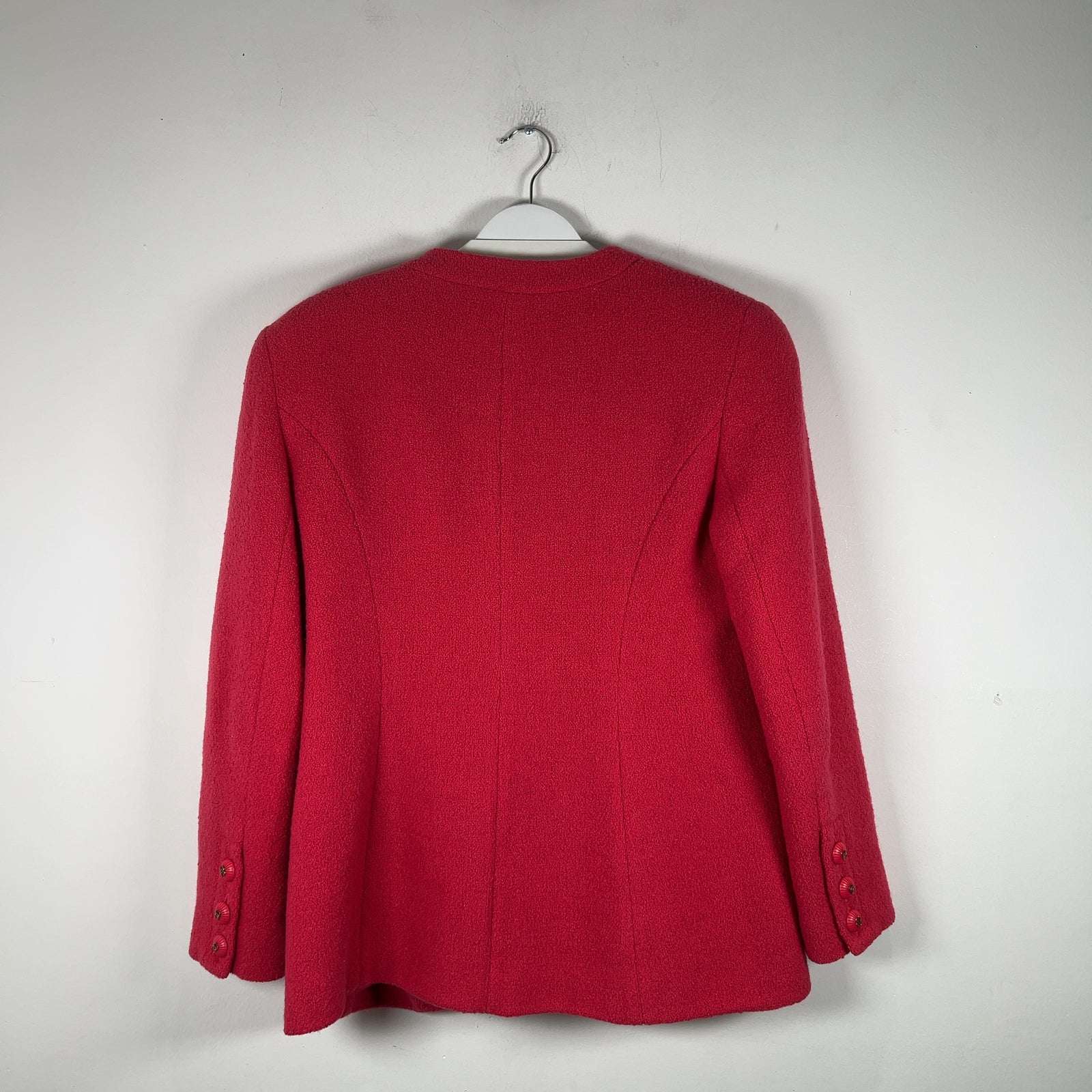 Chanel Pink Vintage Bouclé Wool Jacket Size S