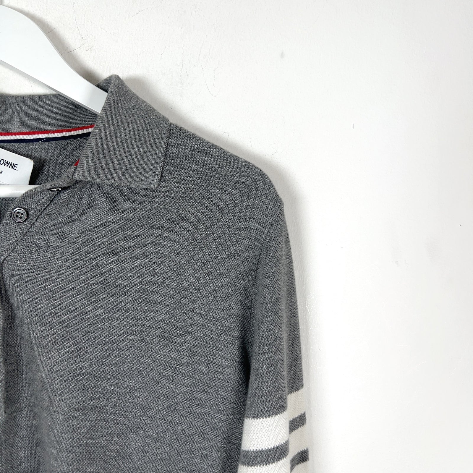 Thom Browne '2003' 4-Bar Long-Sleeve Polo Shirt